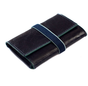 Unisex Navy Leather Card Wallet Holder
