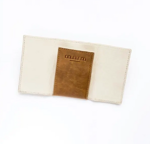 Unisex Tan Leather Card Wallet Holder