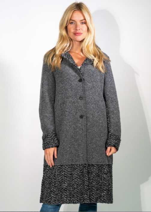 Grey Wool Long Blanket Coat Paradise Boutique Surrey
