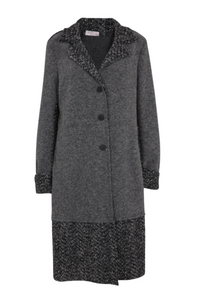 Grey Wool Long Blanket Coat