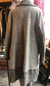 Grey Wool Long Blanket Coat