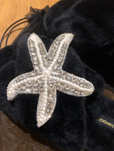 Load image into Gallery viewer, Black Pearl & Crystal Starfish Slippers
