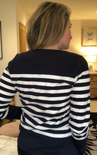 Load image into Gallery viewer, Navy &amp; White Stripe Classic Breton L/S Tee - LAST ONE XS only