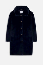 Load image into Gallery viewer, Navy Faux Fur Jacket