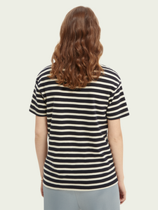 Striped cotton T-shirt - Navy