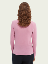 Load image into Gallery viewer, Mauve high-neck slim-fit T-shirt