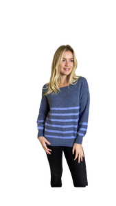 Fairly Soft Knit Sweater With Lurex Stripe Detail