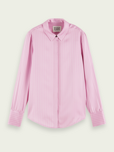 Pale pink stripe regular fit blouse