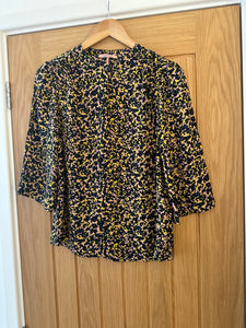 Printed piped-detailing top - bubblegum