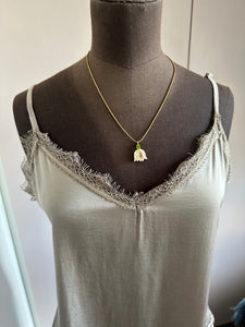 Lace Trim Kami Camisoles in Taupe