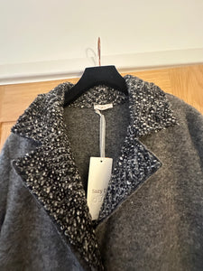 Grey Wool Long Blanket Coat