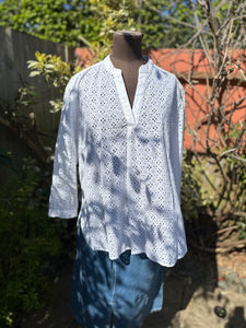 Summer Broiderie Popover Blouse