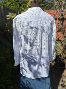 Summer Broiderie Popover Blouse