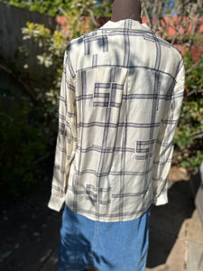 Maison Scotch - Printed long sleeve drapey shirt