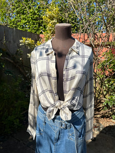 Maison Scotch - Printed long sleeve drapey shirt