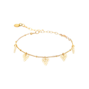 Cream Hearts Beaded Bracelet