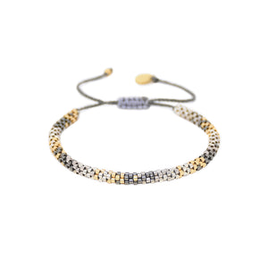 Hoopys Beaded Bracelet - Grey & Gold