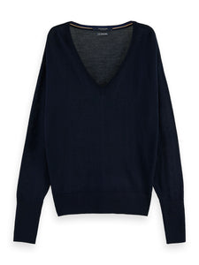 100% Merino wool long sleeve V-neck sweater - last one XS - 8 only