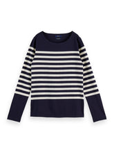 Load image into Gallery viewer, Navy &amp; White Stripe Classic Breton L/S Tee - LAST ONE XS only