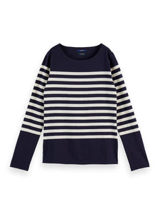 Navy & White Stripe Classic Breton L/S Tee - LAST ONE XS only