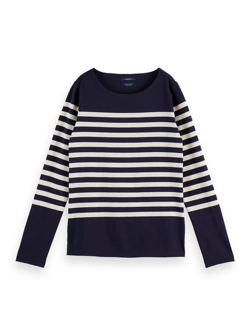 Navy & White Stripe Classic Breton L/S Tee - LAST ONE XS only