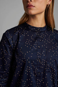Navy Swallow Cotton Shirt