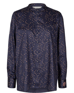 Navy Swallow Cotton Shirt