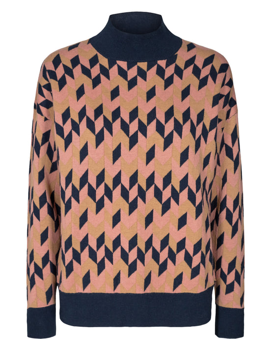 Ash Rose Geometric Diamond Sweater