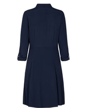 Load image into Gallery viewer, Navy Fitted A-line Dress