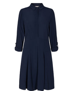 Navy Fitted A-line Dress
