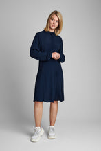 Load image into Gallery viewer, Navy Fitted A-line Dress
