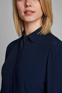 Navy Fitted A-line Dress