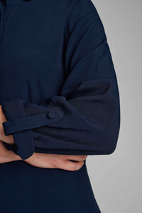 Navy Fitted A-line Dress