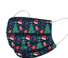 Load image into Gallery viewer, Smiley Christmas Face Mask Covering (plain on reverse)