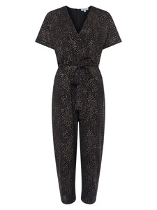 Black copper foil jumpsuit