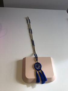 Navy Beaded Wind catcher Necklace