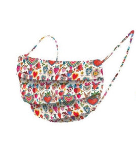 Organic Cotton Face Mask Covering - strawberry Hearts