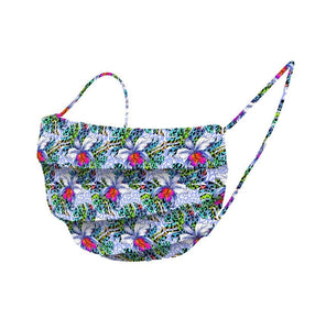 Organic Cotton Face Mask Covering - Blue Floral Tigerlily