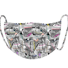 Load image into Gallery viewer, Organic Cotton Face Mask Covering - Black &amp; White Contemporary Graphic