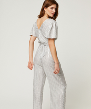 Load image into Gallery viewer, Silver Stripe Combi-Pantalon Thelma