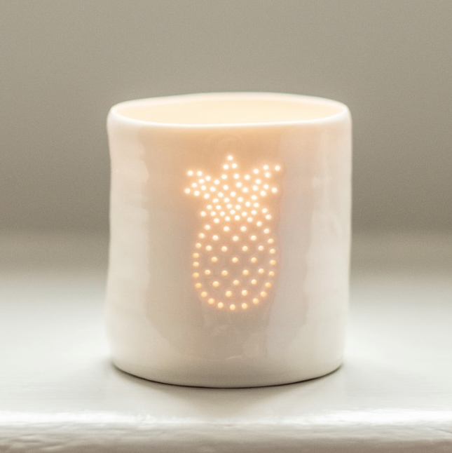 Porcelain Pineapple mini tealight holder