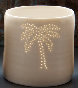 Porcelain Palm Tree mini tealight holder