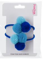 Load image into Gallery viewer, mini trio of blue pom poms