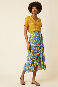 Sorrento Lemon Wrap Frill Skirt