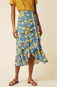 Sorrento Lemon Wrap Frill Skirt