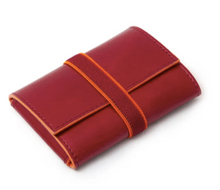 Load image into Gallery viewer, Unisex Red Leather Card Wallet Holder