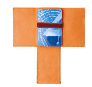 Unisex Red Leather Card Wallet Holder