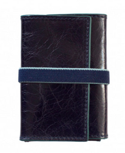Unisex Navy Leather Card Wallet Holder