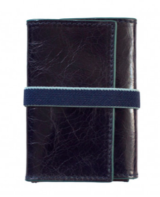 Unisex Navy Leather Card Wallet Holder