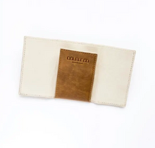 Load image into Gallery viewer, Unisex Tan Leather Card Wallet Holder